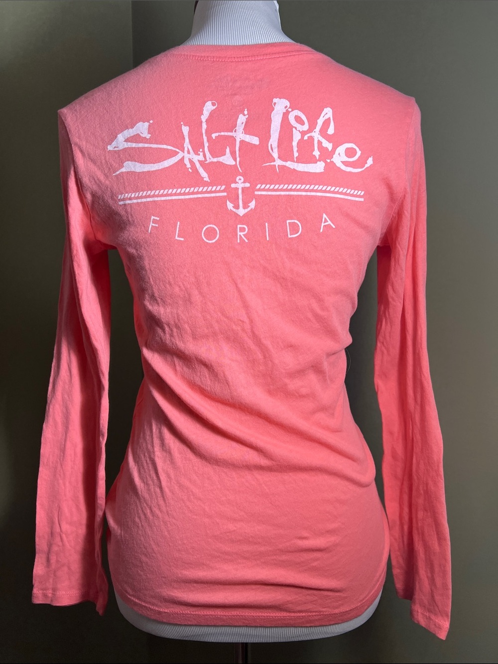 Salt Life Coral Pink Long Sleeve Florida Logo Tee